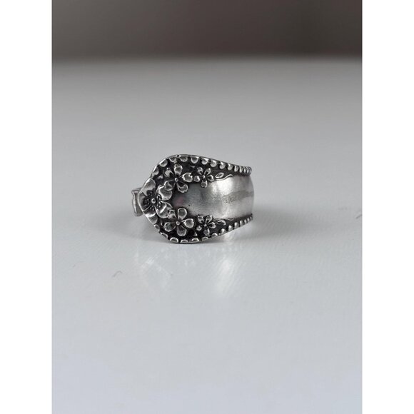 Handmade Antique Silver Plated Butter Knife Ring Size 9 - Picture 2 of 6